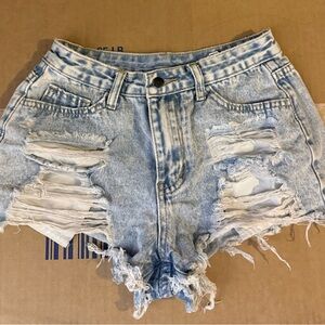 Distressed Denim Women Shorts
